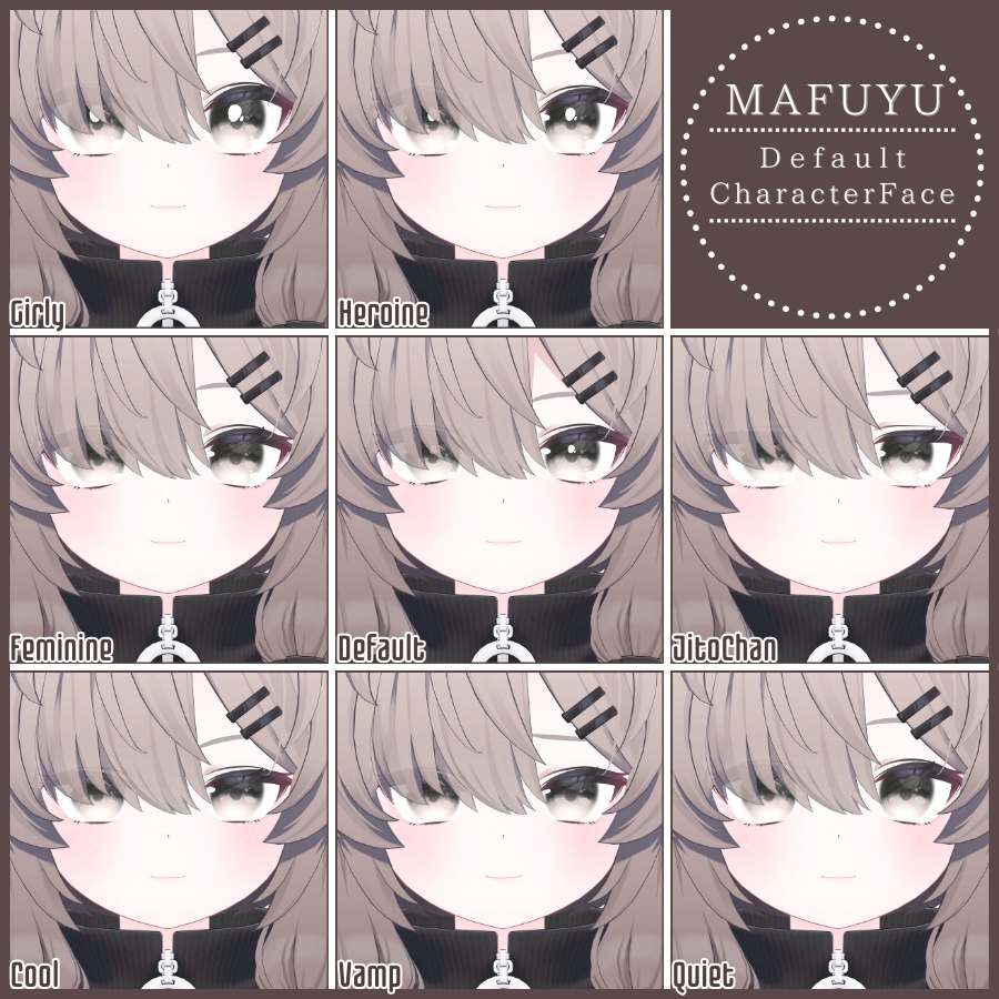 ⏰️24h 50FREE⏰️【FREE/無料】Mafuyu100Type❥動くまばたきFace&PoseAnimations ⌖ ݁˚