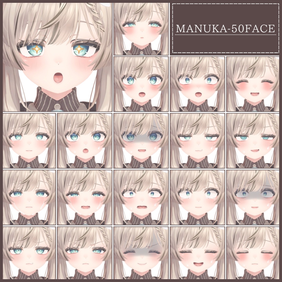 ⏰️24h 50FREE⏰️【FREE/無料】Manuka100Type❥動くまばたきFace&PoseAnimations ⌖ ݁˚