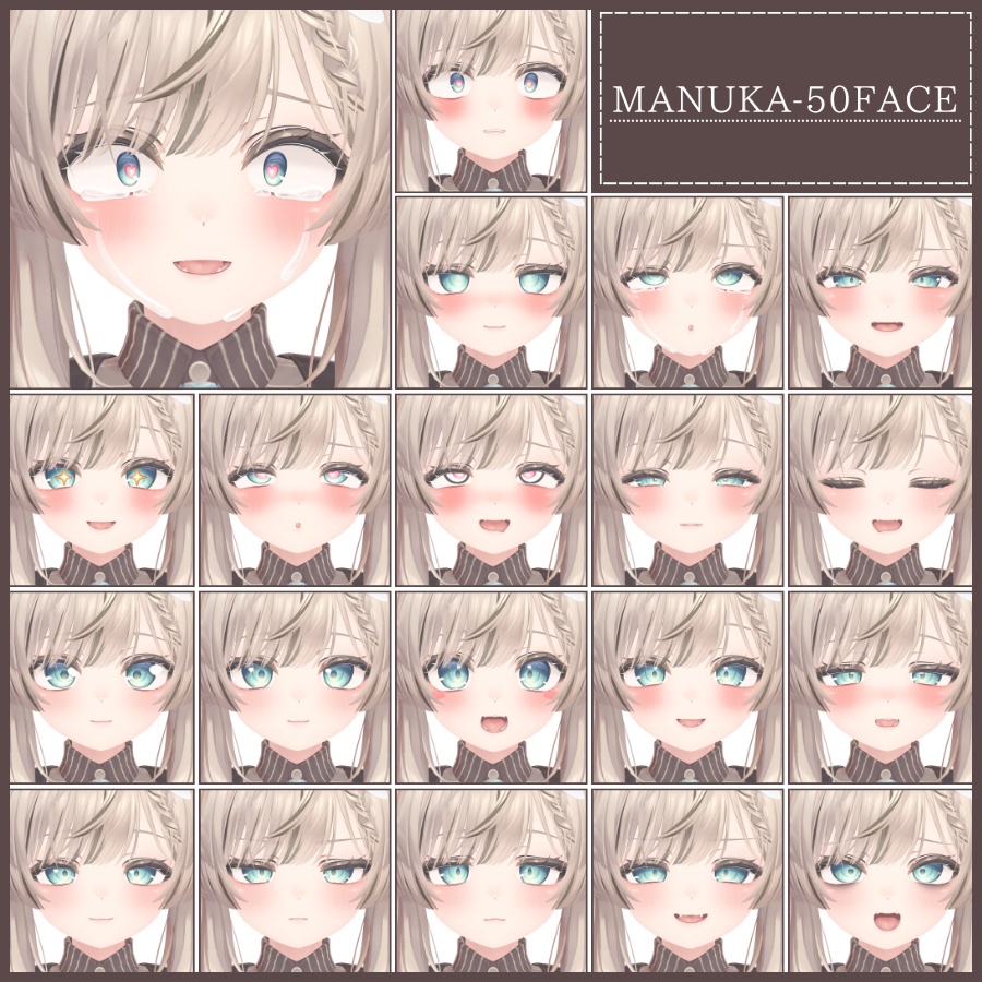 ⏰️24h 50FREE⏰️【FREE/無料】Manuka100Type❥動くまばたきFace&PoseAnimations ⌖ ݁˚