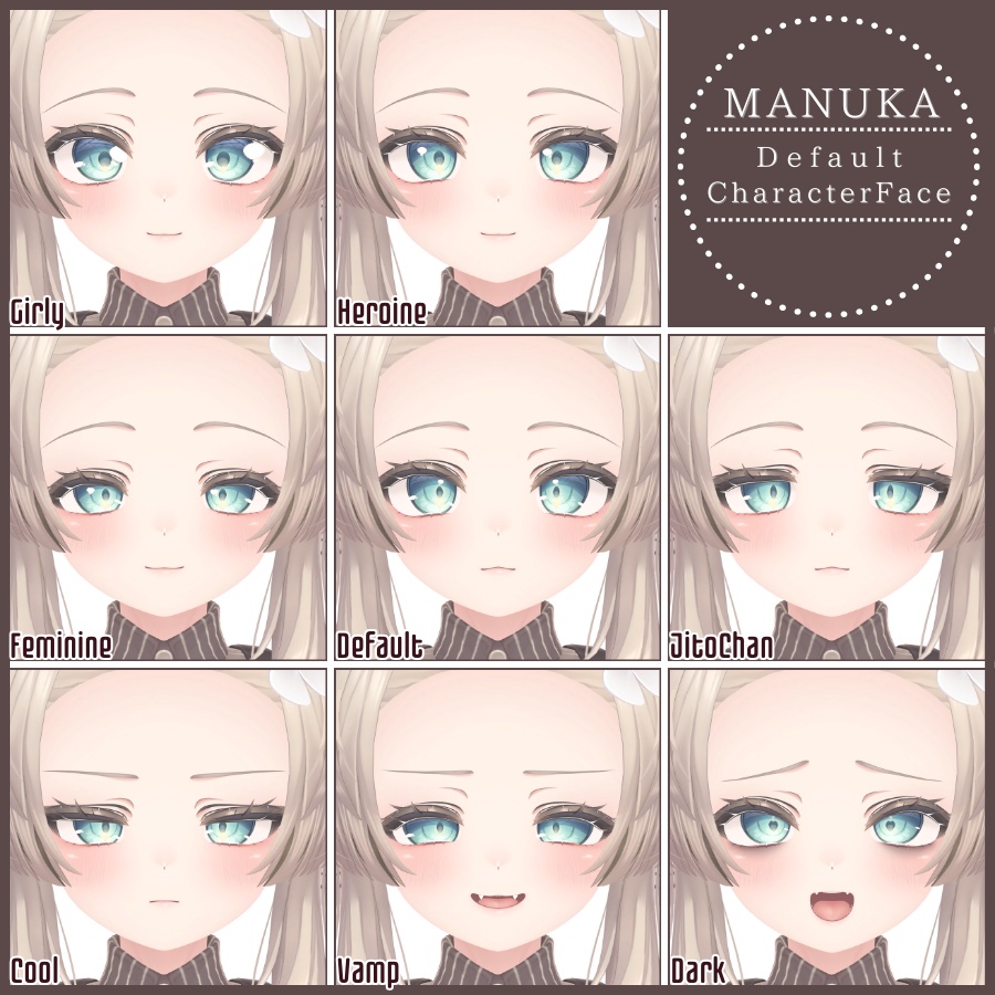 ⏰️24h 50FREE⏰️【FREE/無料】Manuka100Type❥動くまばたきFace&PoseAnimations ⌖ ݁˚