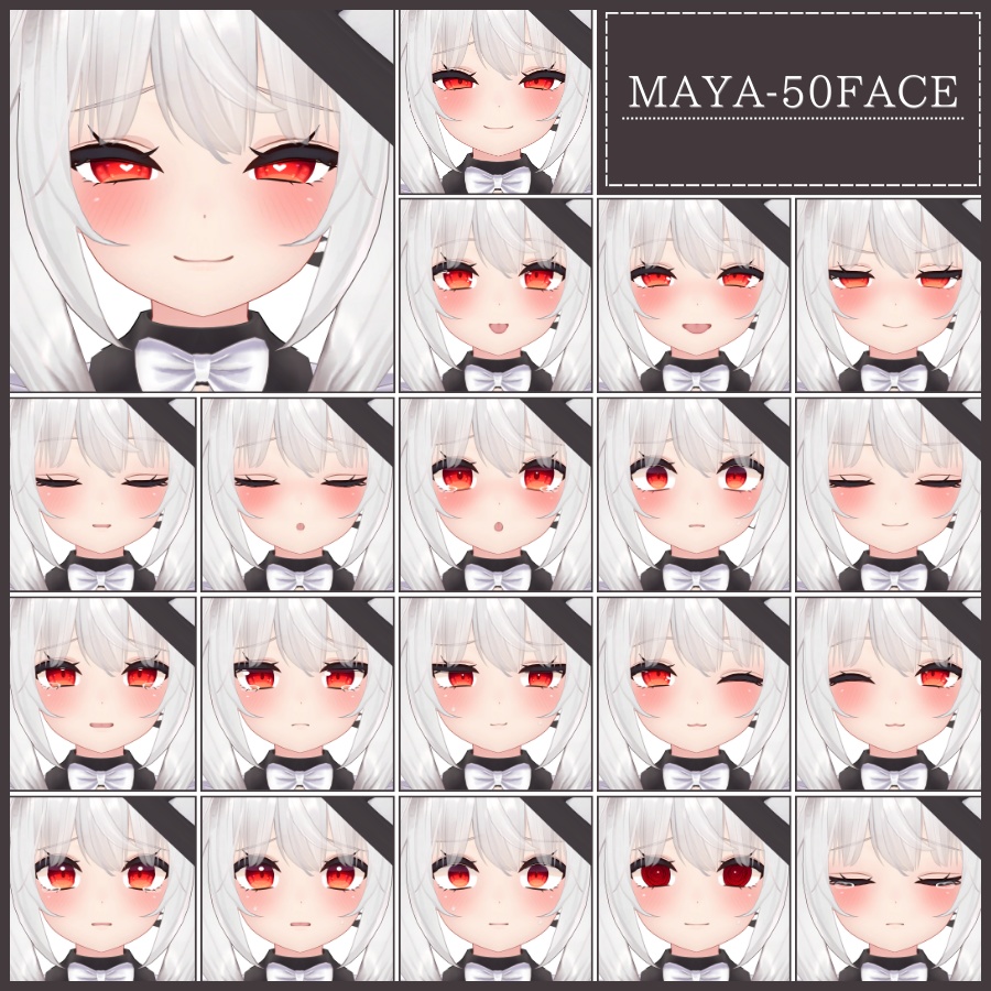⏰️24h 20FREE⏰️【FREE/無料】Maya100Type❥動くまばたきFace&PoseAnimations ⌖ ݁˚