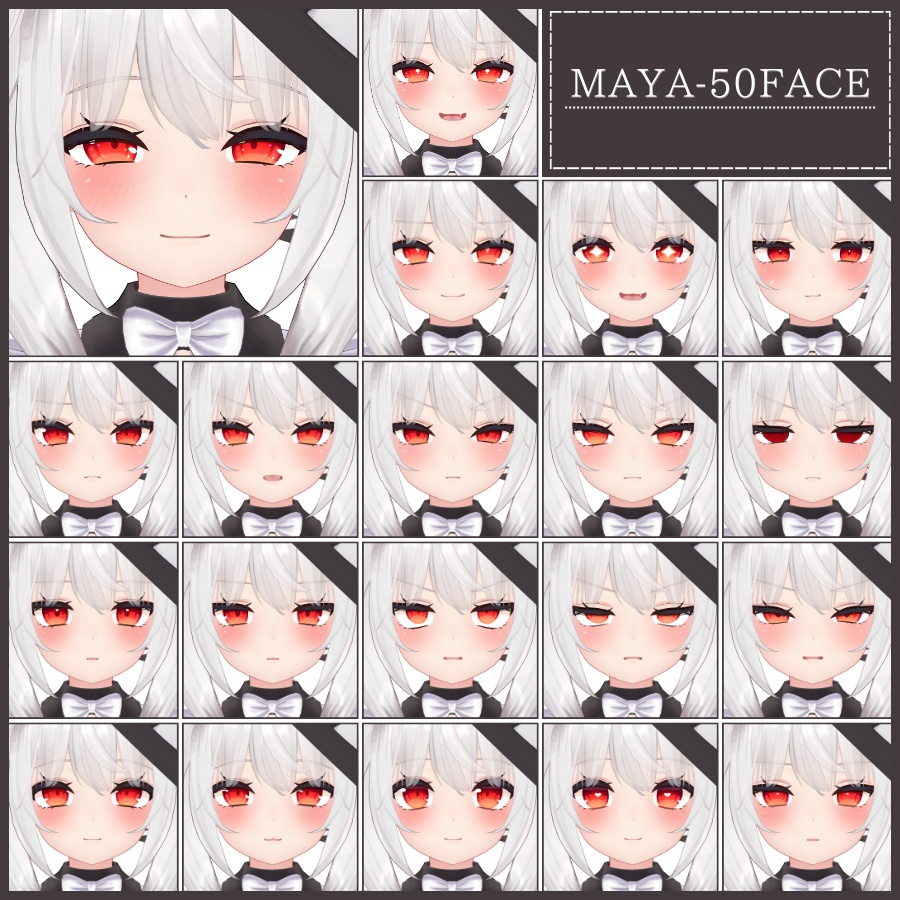 ⏰️24h 20FREE⏰️【FREE/無料】Maya100Type❥動くまばたきFace&PoseAnimations ⌖ ݁˚