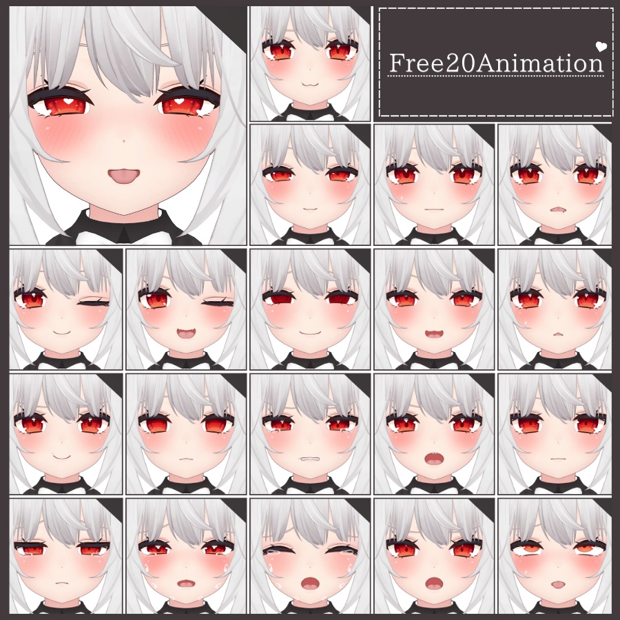 ⏰️24h 20FREE⏰️【FREE/無料】Maya100Type❥動くまばたきFace&PoseAnimations ⌖ ݁˚