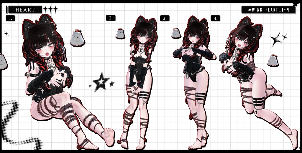 🧿【FREE/商用OK】撮影向けPoseAnimation ❮ HEART_100pose-Vol.2 ❯