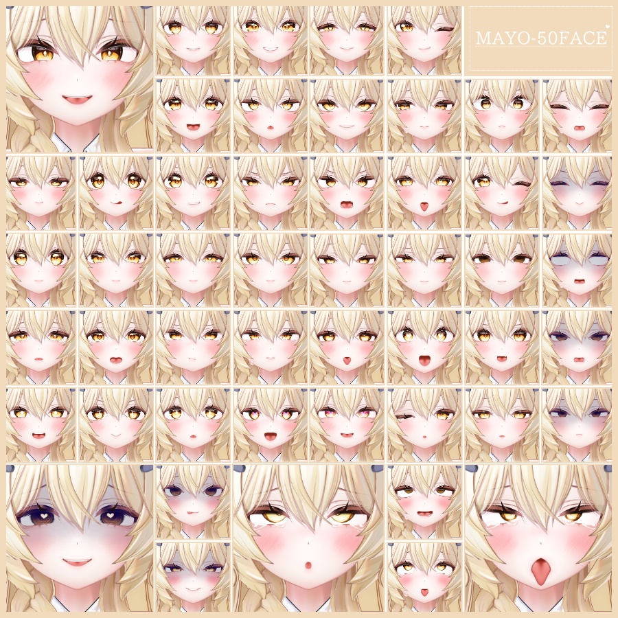 ⏰️【48h 20FREE】⏰️【~4/19SALE】Mayo100Type❥動くまばたきFace&PoseAnimations ⌖ ݁˚