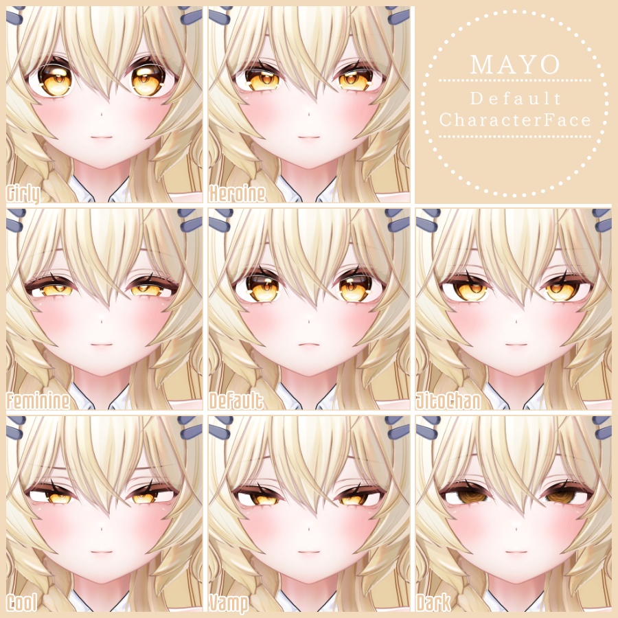 ⏰️【48h 20FREE】⏰️【~4/19SALE】Mayo100Type❥動くまばたきFace&PoseAnimations ⌖ ݁˚