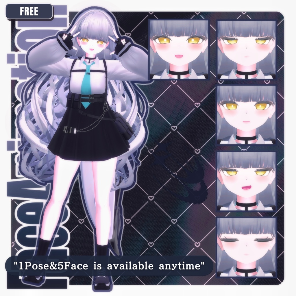 ⏰️24h 50FREE⏰️【FREE/無料】Rurune100Type❥動くまばたきFace&PoseAnimations ⌖ ݁˚