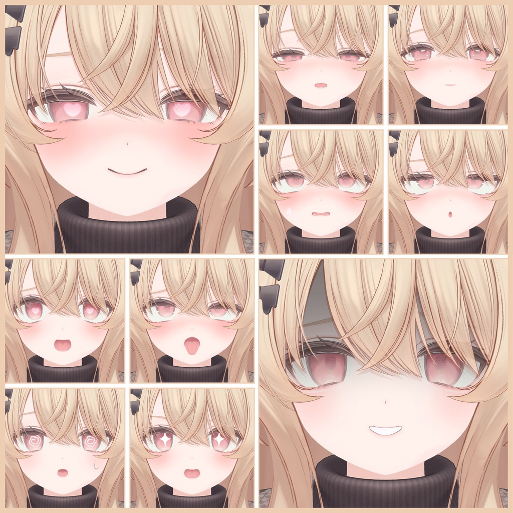 ⏰️24h 50FREE⏰️【FREE/無料】Eku100Type❥動くまばたきFace&PoseAnimations ⌖ ݁˚
