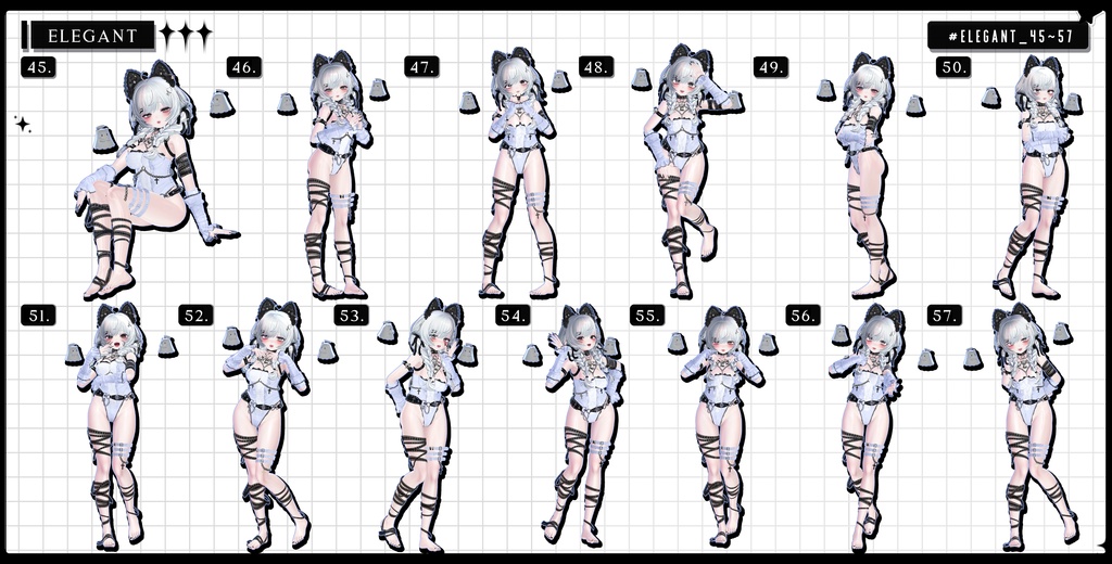 🧿72h10POSEGIFT&~6.11SALE🧿【FREE/商用OK】撮影向けPoseAnimation ❮ ⁺500-Vol.2 ❯