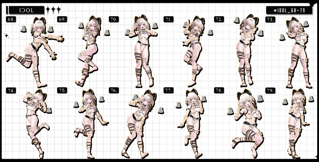 🧿72h10POSEGIFT&~6.11SALE🧿【FREE/商用OK】撮影向けPoseAnimation ❮ ⁺500-Vol.2 ❯