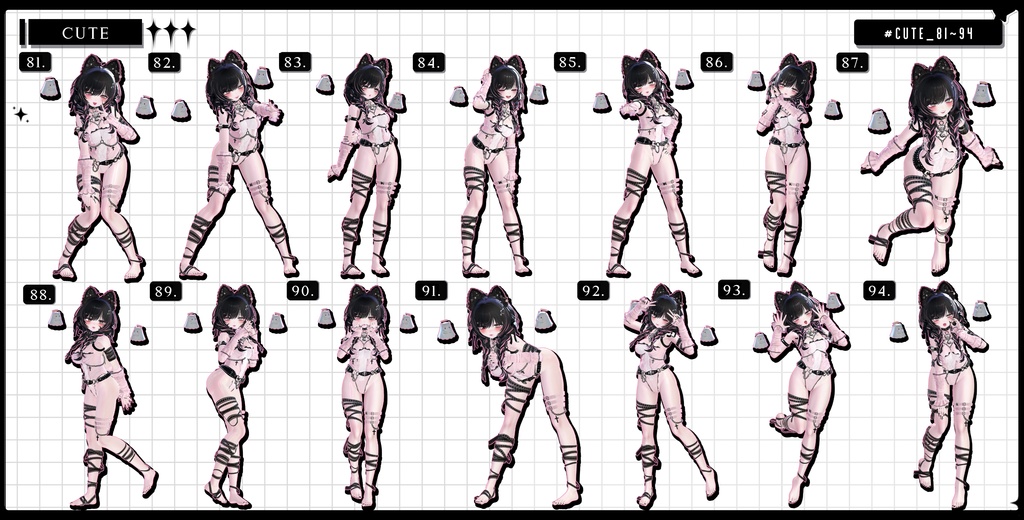 🧿72h10POSEGIFT&~6.11SALE🧿【FREE/商用OK】撮影向けPoseAnimation ❮ ⁺500-Vol.2 ❯