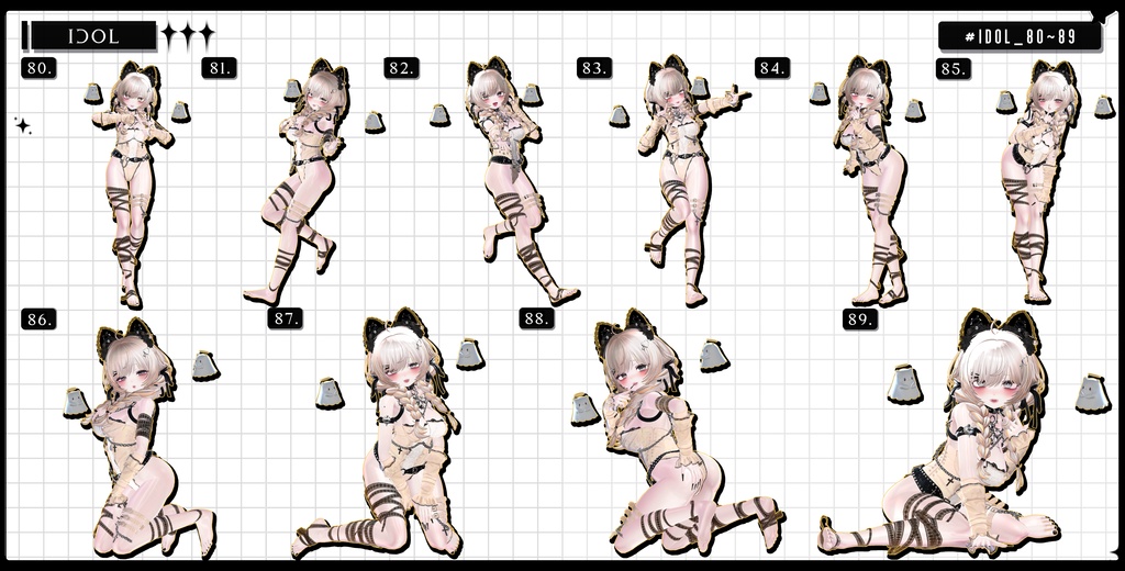 🧿72h10POSEGIFT&~6.11SALE🧿【FREE/商用OK】撮影向けPoseAnimation ❮ ⁺500-Vol.2 ❯
