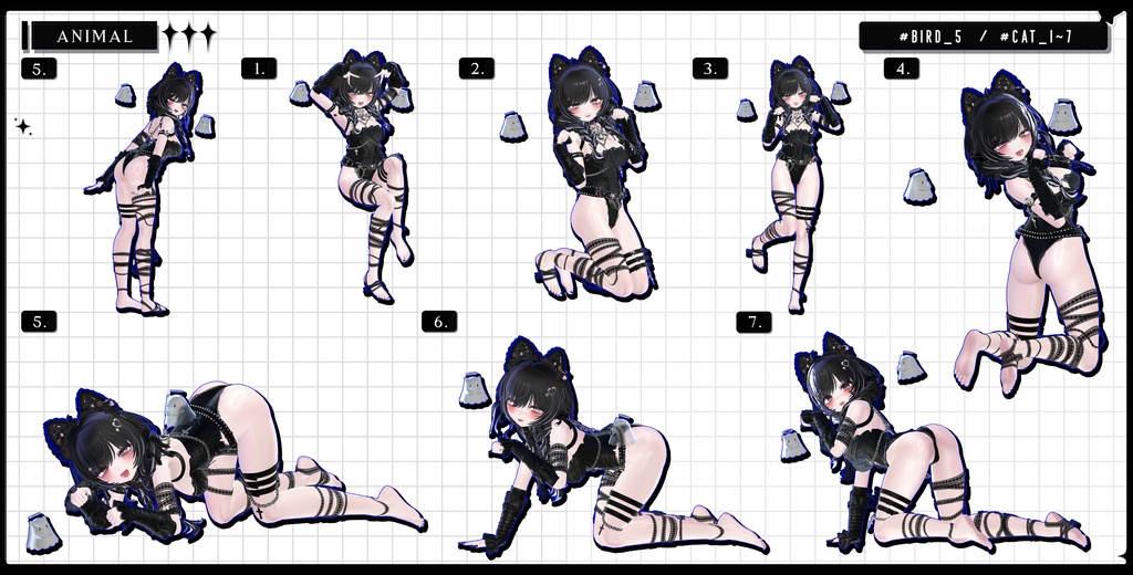 🧿72h10POSEGIFT&~6.11SALE🧿【FREE/商用OK】撮影向けPoseAnimation ❮ ⁺500-Vol.2 ❯