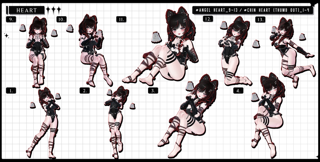 🧿72h10POSEGIFT&~6.11SALE🧿【FREE/商用OK】撮影向けPoseAnimation ❮ ⁺500-Vol.2 ❯