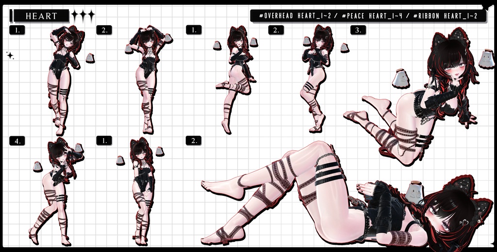 🧿72h10POSEGIFT&~6.11SALE🧿【FREE/商用OK】撮影向けPoseAnimation ❮ ⁺500-Vol.2 ❯