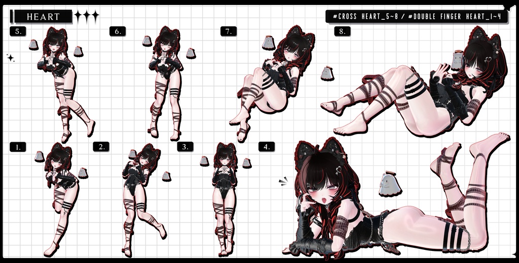 🧿72h10POSEGIFT&~6.11SALE🧿【FREE/商用OK】撮影向けPoseAnimation ❮ ⁺500-Vol.2 ❯