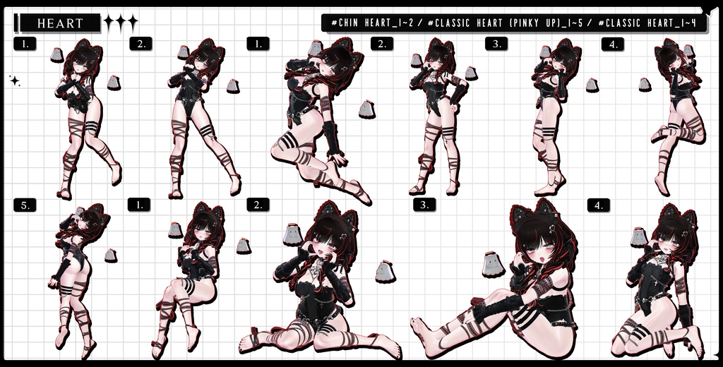 🧿72h10POSEGIFT&~6.11SALE🧿【FREE/商用OK】撮影向けPoseAnimation ❮ ⁺500-Vol.2 ❯