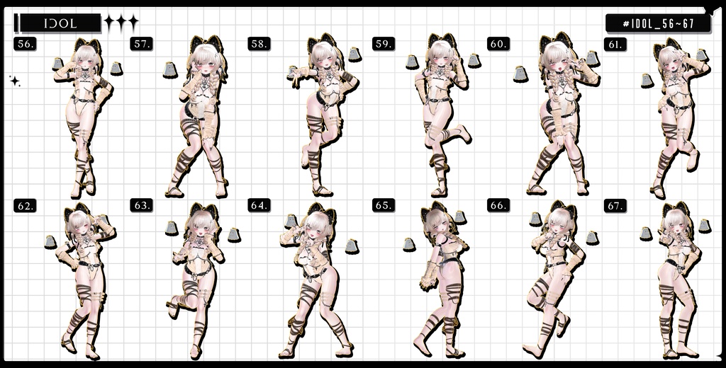 🧿72h10POSEGIFT&~6.11SALE🧿【FREE/商用OK】撮影向けPoseAnimation ❮ ⁺500-Vol.2 ❯