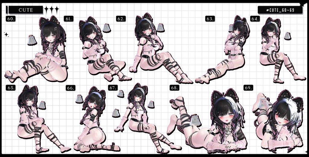 🧿72h10POSEGIFT&~6.11SALE🧿【FREE/商用OK】撮影向けPoseAnimation ❮ ⁺500-Vol.2 ❯