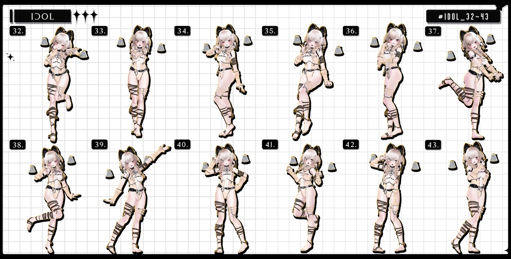 🧿72h10POSEGIFT&~6.11SALE🧿【FREE/商用OK】撮影向けPoseAnimation ❮ ⁺500-Vol.2 ❯