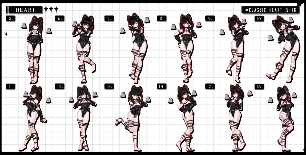🧿72h10POSEGIFT&~6.11SALE🧿【FREE/商用OK】撮影向けPoseAnimation ❮ ⁺500-Vol.2 ❯