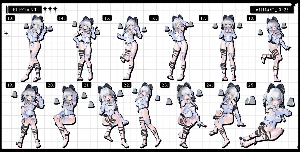 🧿72h10POSEGIFT&~6.11SALE🧿【FREE/商用OK】撮影向けPoseAnimation ❮ ⁺500-Vol.2 ❯