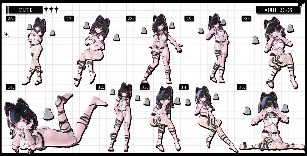 🧿72h10POSEGIFT&~6.11SALE🧿【FREE/商用OK】撮影向けPoseAnimation ❮ ⁺500-Vol.2 ❯