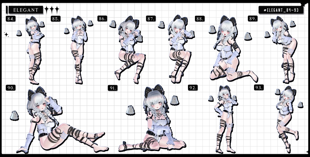 🧿72h10POSEGIFT&~6.11SALE🧿【FREE/商用OK】撮影向けPoseAnimation ❮ ⁺500-Vol.2 ❯