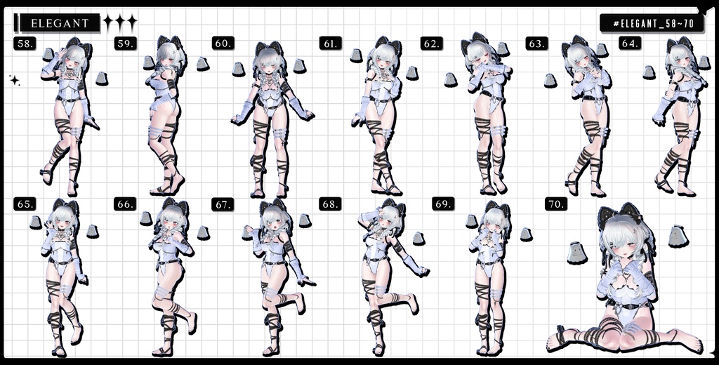 🧿72h10POSEGIFT&~6.11SALE🧿【FREE/商用OK】撮影向けPoseAnimation ❮ ⁺500-Vol.2 ❯