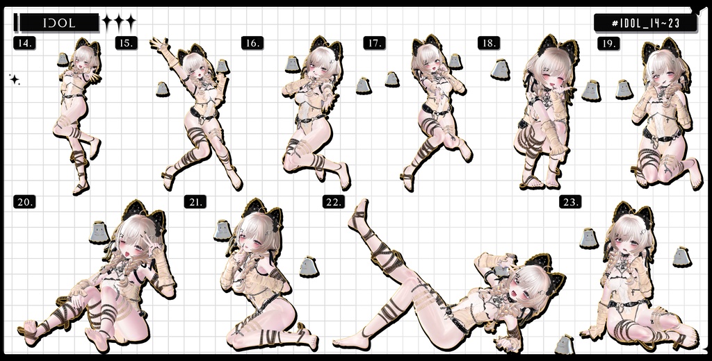 🧿72h10POSEGIFT&~6.11SALE🧿【FREE/商用OK】撮影向けPoseAnimation ❮ ⁺500-Vol.2 ❯