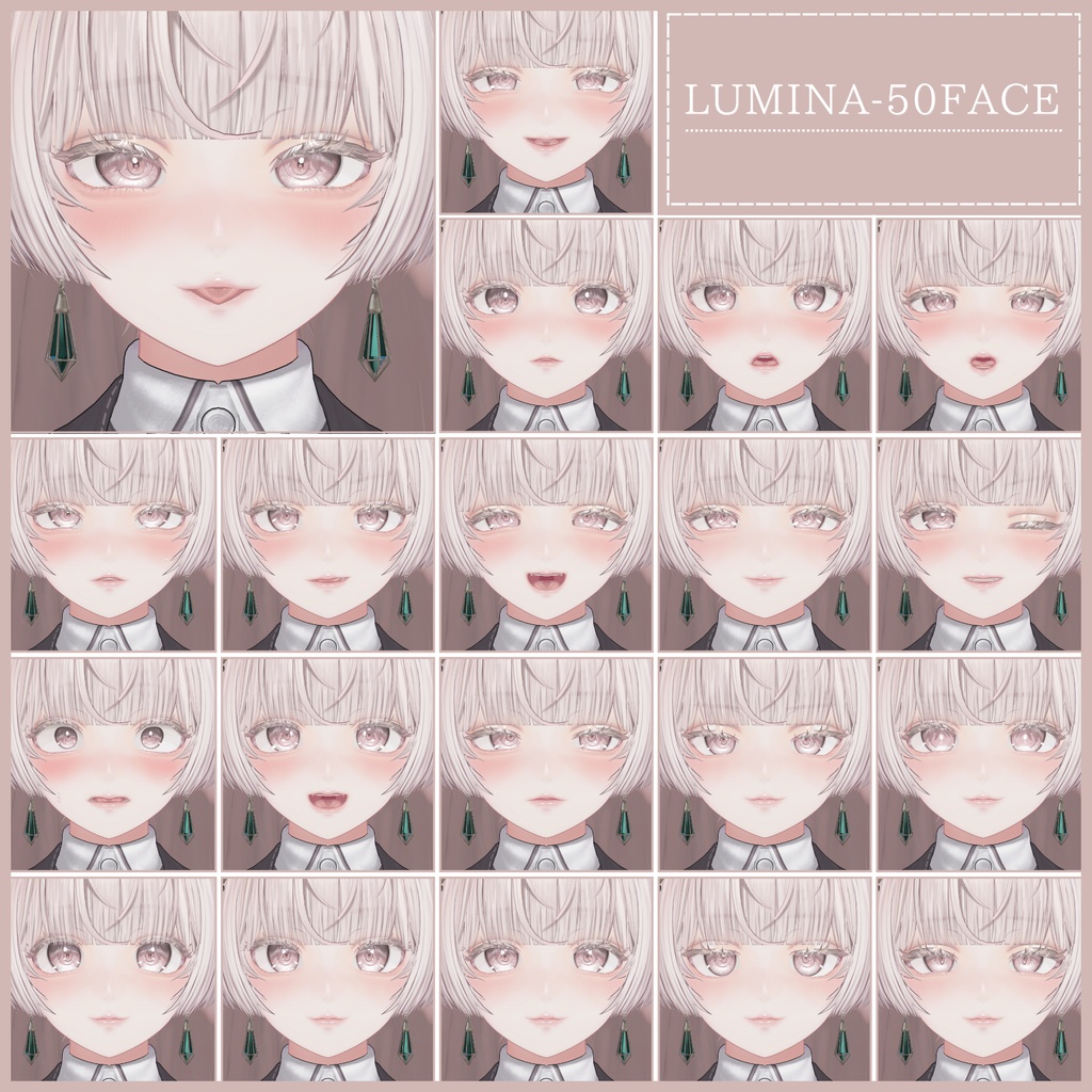 ⏰️24hFREE-30FACE⏰️【FREE/無料】Lumina100Type❥動くまばたきFace&PoseAnimations ⌖ ݁˚