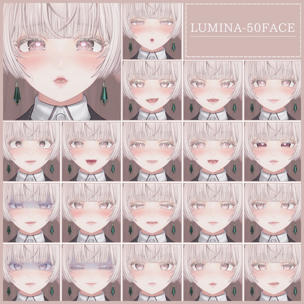 ⏰️24hFREE-30FACE⏰️【FREE/無料】Lumina100Type❥動くまばたきFace&PoseAnimations ⌖ ݁˚