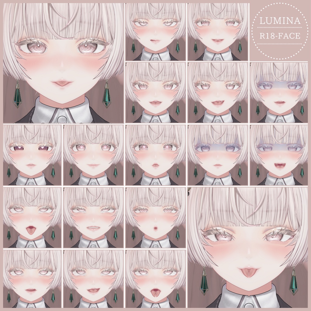 ⏰️24hFREE-30FACE⏰️【FREE/無料】Lumina100Type❥動くまばたきFace&PoseAnimations ⌖ ݁˚
