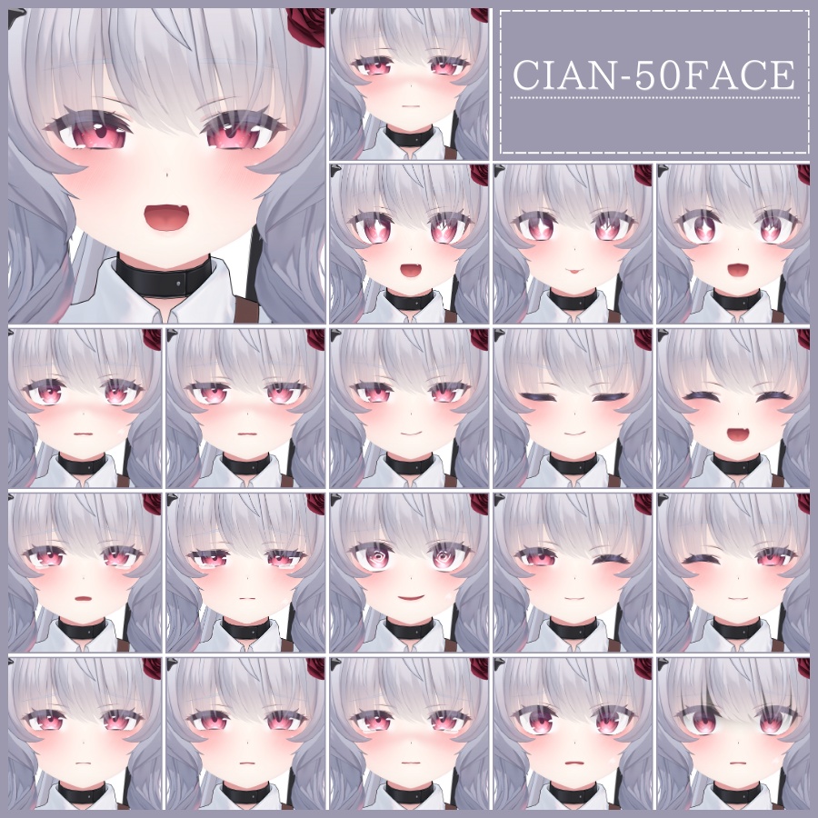 ⏰️24hFREE-20FACE⏰️【FREE/無料】Cian100Type❥動くまばたきFace&PoseAnimations ⌖ ݁˚