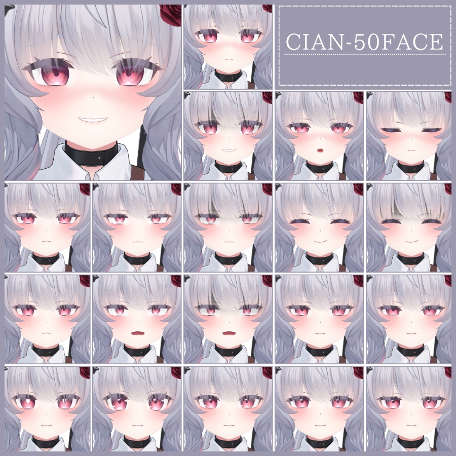 ⏰️24hFREE-20FACE⏰️【FREE/無料】Cian100Type❥動くまばたきFace&PoseAnimations ⌖ ݁˚