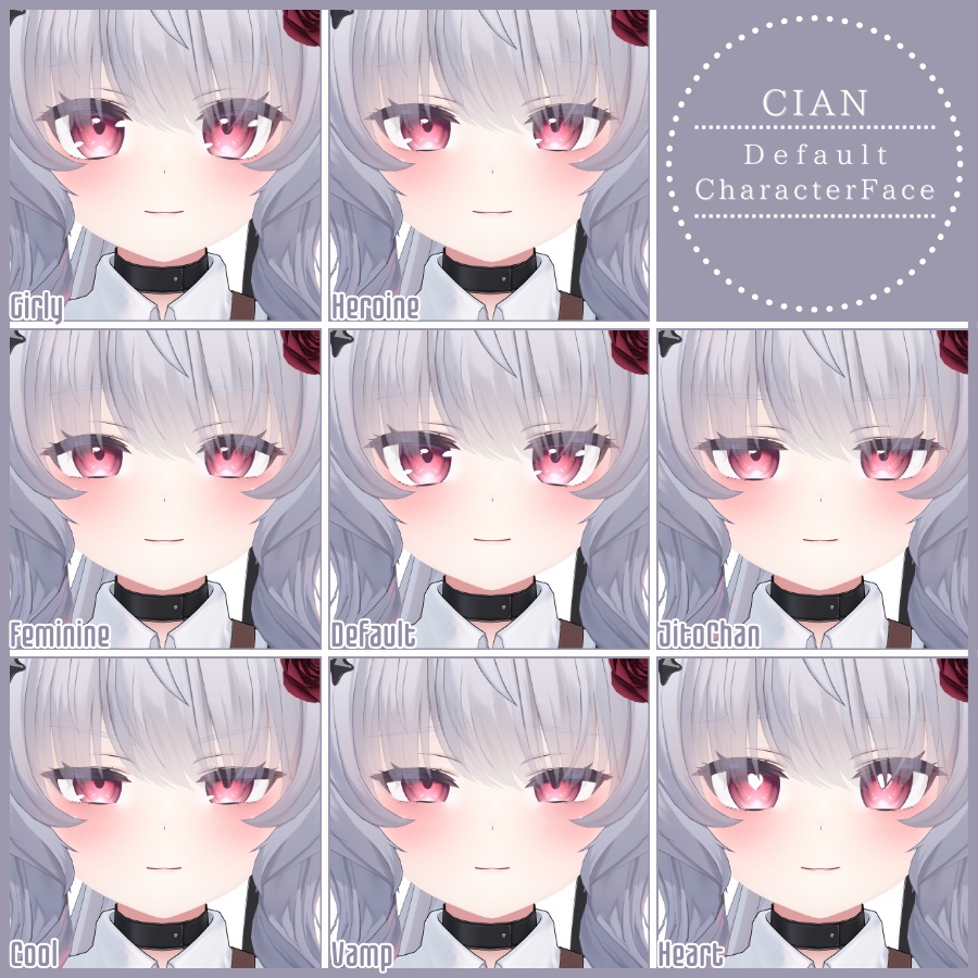 ⏰️24hFREE-20FACE⏰️【FREE/無料】Cian100Type❥動くまばたきFace&PoseAnimations ⌖ ݁˚