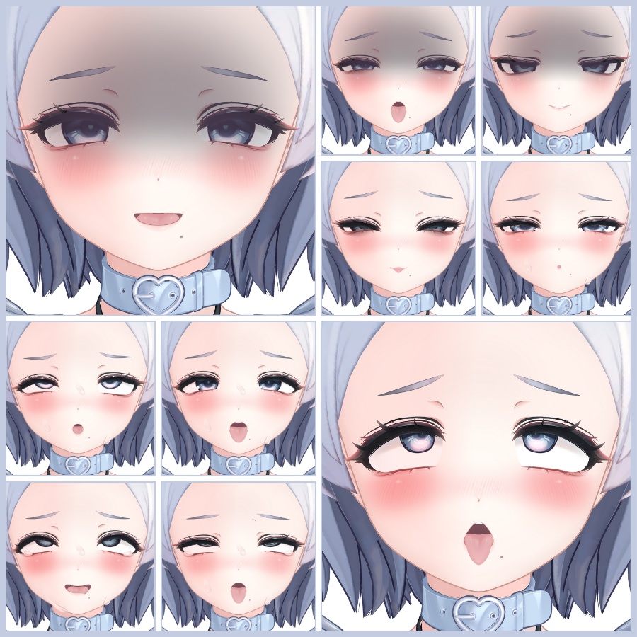 ⏰️24hFREE-10FACE⏰️【FREE/無料】Kumaly100Type❥動くまばたきFace&PoseAnimations ⌖ ݁˚