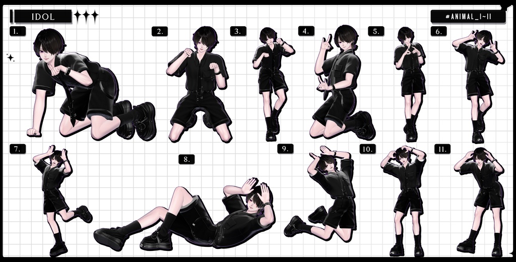 ❤️🔥発売記念BIG SALE~11.15!【FREE/商用OK】撮影向けPoseAnimation ❮ ⁺500-Vol.3 ❯