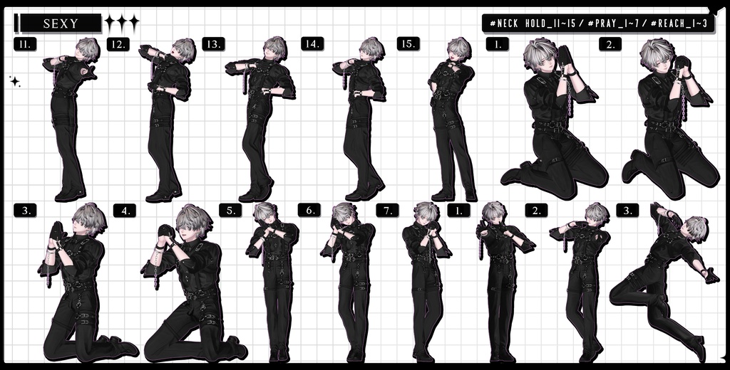 ❤️🔥発売記念BIG SALE~11.15!【FREE/商用OK】撮影向けPoseAnimation ❮ ⁺500-Vol.3 ❯