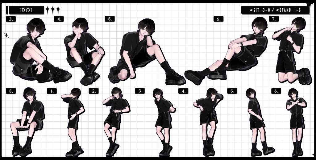 ❤️🔥発売記念BIG SALE~11.15!【FREE/商用OK】撮影向けPoseAnimation ❮ ⁺500-Vol.3 ❯