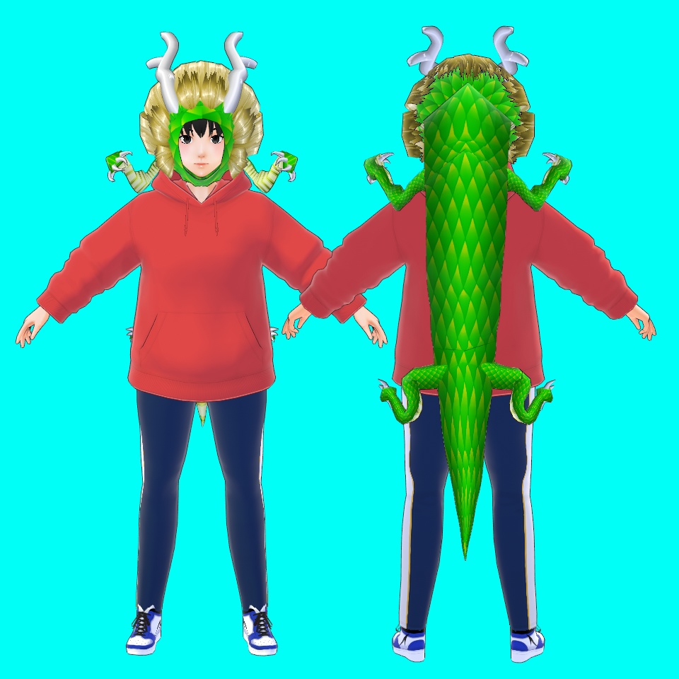 【VRoid】背負い竜帽子