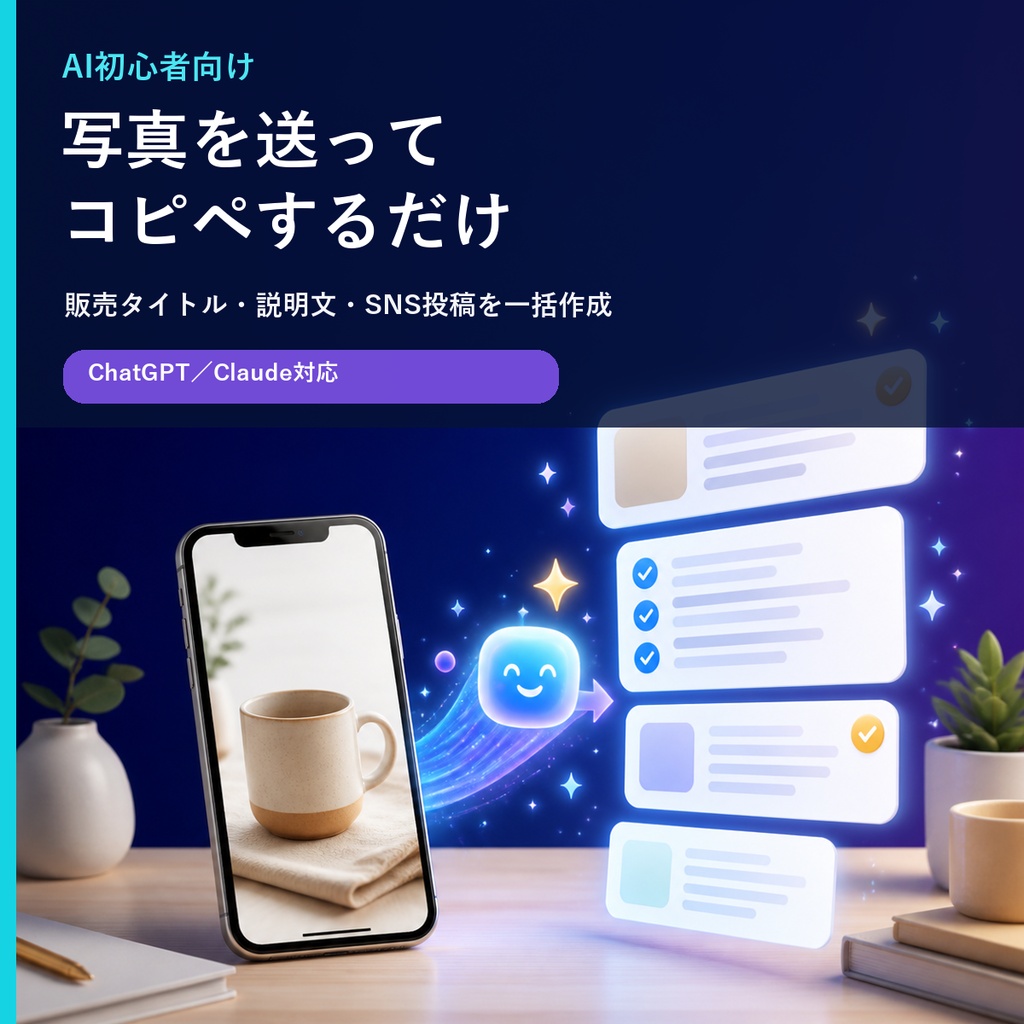 写真を送ってコピペするだけ|販売文章AI時短キット ChatGPT・Claude対応