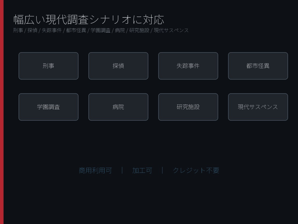 現代調査シナリオ KP時短セット|ココフォリア完成roomZIP+情報整理・進行演出一式