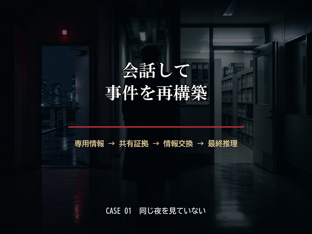 2人で遊べる会話型ミステリー CASE 01「同じ夜を見ていない」