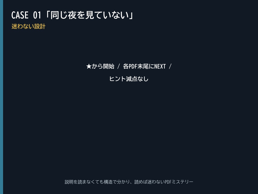 2人で遊べる会話型ミステリー CASE 01「同じ夜を見ていない」