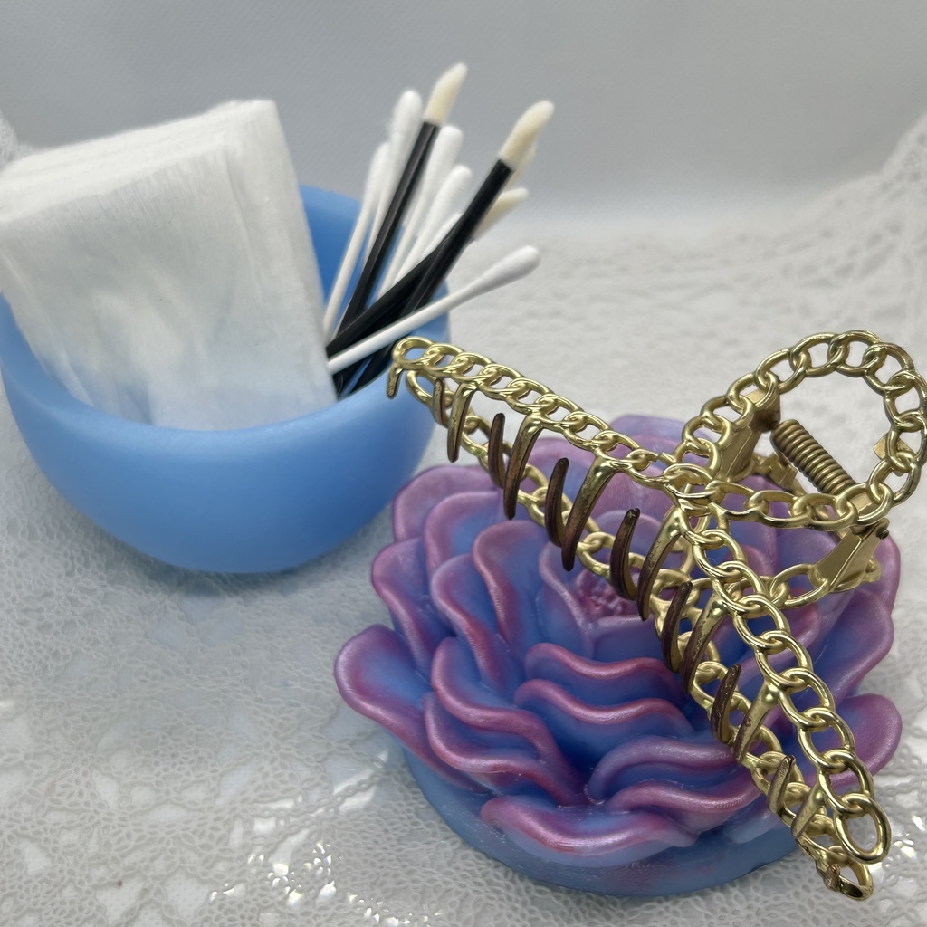 エケベリア風小物入水色×ピンクBアクセサリーケース インテリア 多肉植物 置物 プレゼントや贈り物に 2液レジン ハンドメイド