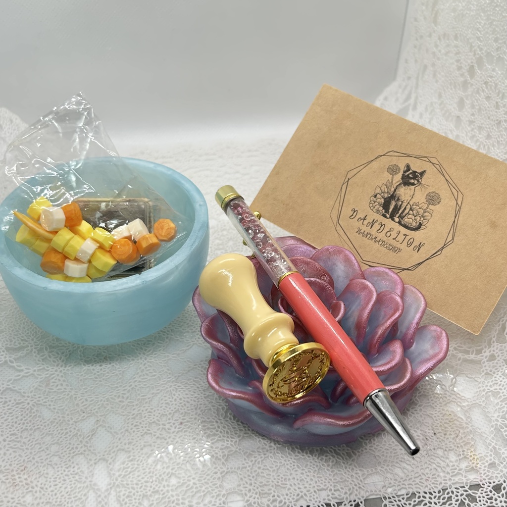 エケベリア風小物入水色×ピンクDアクセサリーケース インテリア 多肉植物 置物 プレゼントや贈り物に2液レジン ハンドメイド