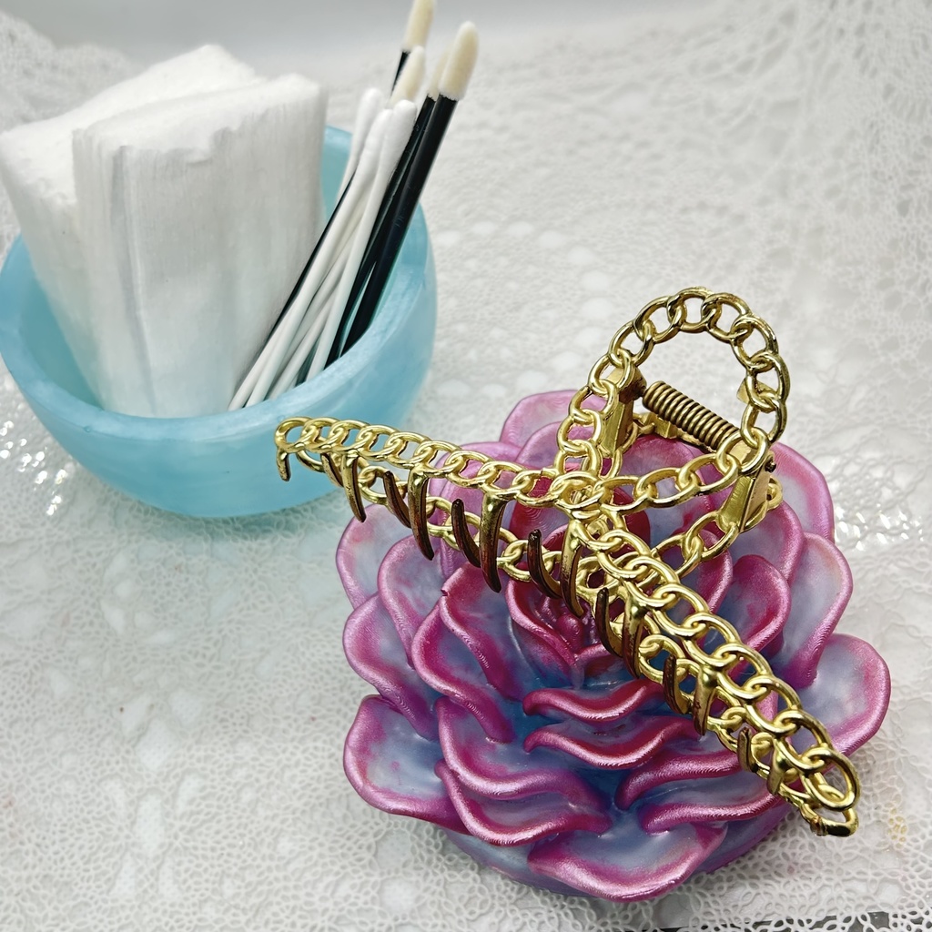 エケベリア風小物入水色×ピンクDアクセサリーケース インテリア 多肉植物 置物 プレゼントや贈り物に2液レジン ハンドメイド