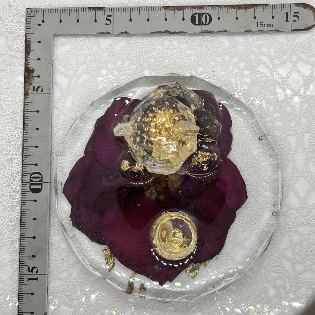 バラくまのアクセサリートレー 小物入れ メガネスタンド スマホスタンド ハンドメイド レジン ピアスイヤリング収納 ドライフラワー