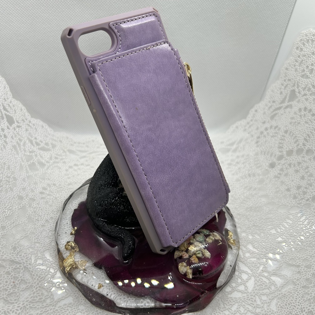 眠り猫は華やかなバラの夢を見る バラ黒猫のアクセサリートレー スマホスタンド メガネスタンド 小物入れ ドライフラワー 赤